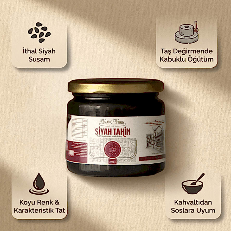 Siyah Tahin 300 gr & Yerli Tahin 400 gr Seti – %100 Susamdan Doğal Tahin Paketi